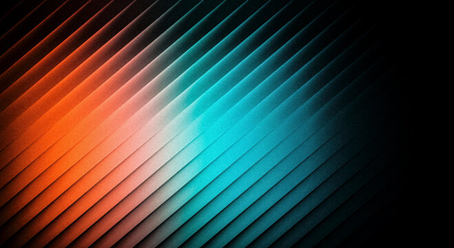 Abstract background with diagonal lines, gradient transition from orange to blue, modern textured wallpaper design