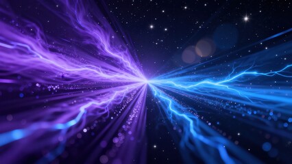 Obraz premium Cosmic energy beams in space