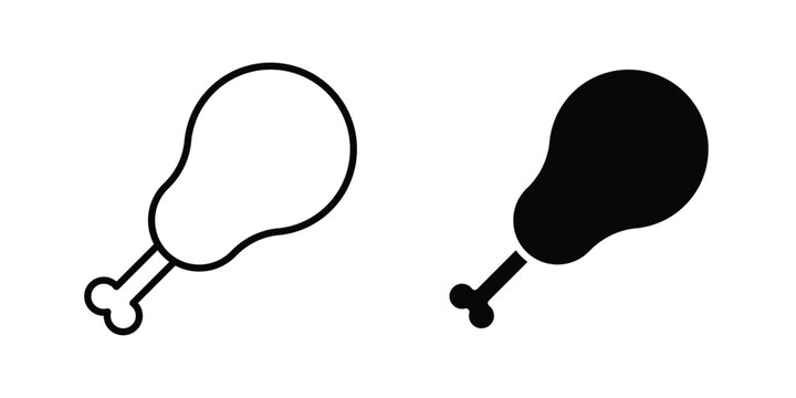Chicken leg icon element for design. Vector symbols