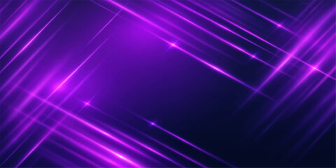 A glowing abstract purple background displays a magical space design with bright star bursts, shiny laser light patterns, and energetic motion © Rehaan
