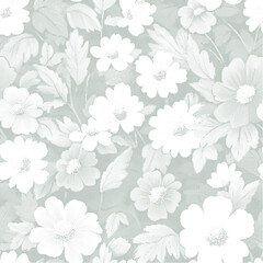Obraz premium Beautiful decorative halftone floral pattern design on transparent background