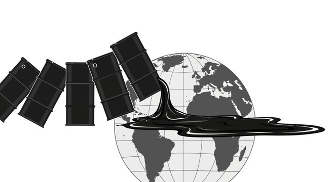 Satellite solar panels orbiting the Earth.