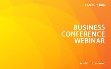 Fototapeta premium Business conference webinar banner and professional event background. Minimalist yellow and orange gradient design with copy space for digital seminars, workshops, and corporate announcements.