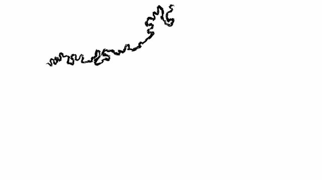 Greenland outline sketch on white background, minimal handdrawn border silhouette with clear coastline contours, rough pen strokes and uneven line weight, isolated composition ideal for education