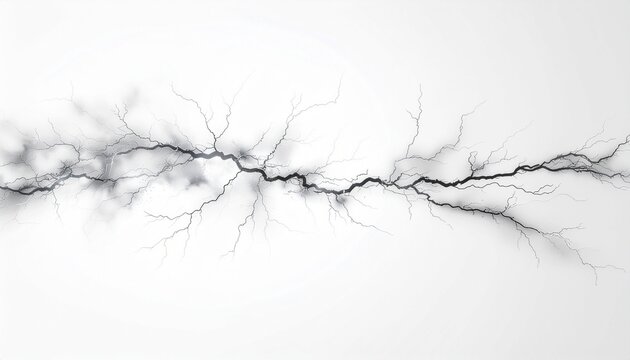 Black crack texture on white background, abstract lightning bolt pattern, monochrome fracture design, high contrast monochrome crack, minimalist abstract crack, dark fracture on light background, mode