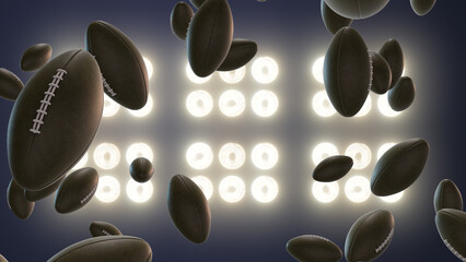 American football explosion concept with stadium floodlights at night © jitendra jadhav