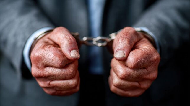 A close-up of hands in handcuffs, conveying a strong visual message about captivity, restriction, and the emotional weight of being confined against one's will.