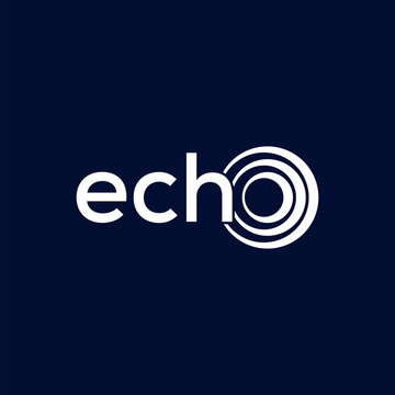 typography text echo logo design vector template