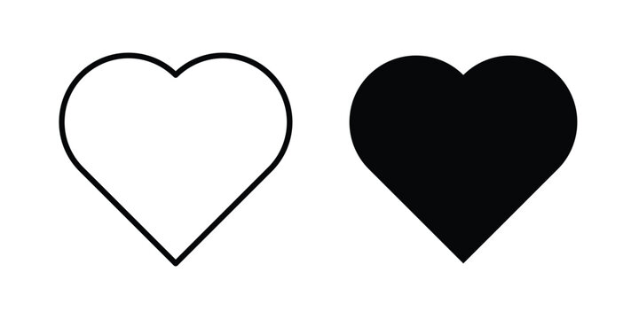 Heart shape icon element for design. Vector symbols