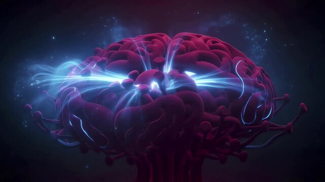 Abstract Brain Animation Pulsing Energy Neural Network for Business Presentation 4K Stock Video