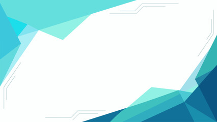 Modern abstract background geometric polygon blue turquoise white technology frame banner template copyspace low poly gradient digital business © ZENTHRA