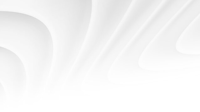 White minimal striped background, 3D line pattern, abstract  white gray waves. Background for business presentations.