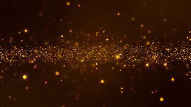 キャラメルブラウン金粒子が漂うラグジュアリー背景 プレゼンYouTube用 16:9 4K