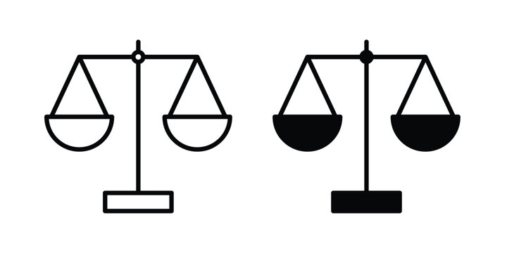 Law scale icon element for design. Vector symbols