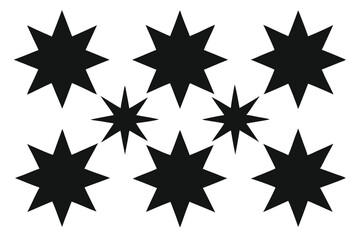 Obraz premium star shapes collection silhouette line art vector illustration