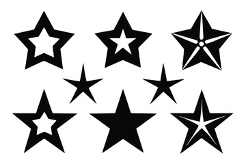 Fototapeta premium star shapes collection silhouette line art vector illustration