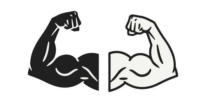 Strong muscular arms flexing illustration