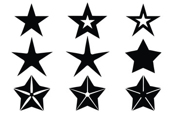 Obraz premium star shapes collection silhouette line art vector illustration