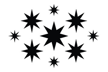 Obraz premium star shapes collection silhouette line art vector illustration