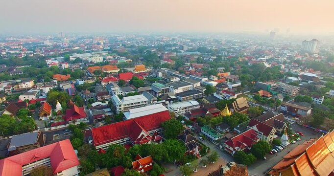 aerial view Wat Chedi Luang Chiang Mai
Chedi Luang temple of the Great Stupa
serpents statue in front the stairway to the top of Chedi Luang