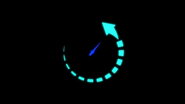 Speedometer icon animation with downward arrow. Speedometer icon performance indicator. Speedometer icon digital gauge graphic.