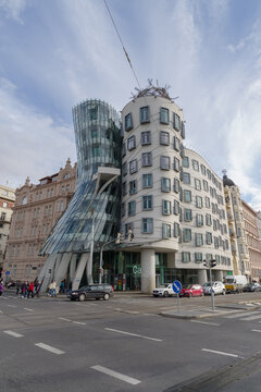 Exterior of the Dancing House, designed Vlado Milunic and Frank Gehry, Prague, Czech Republic, November 4, 2025