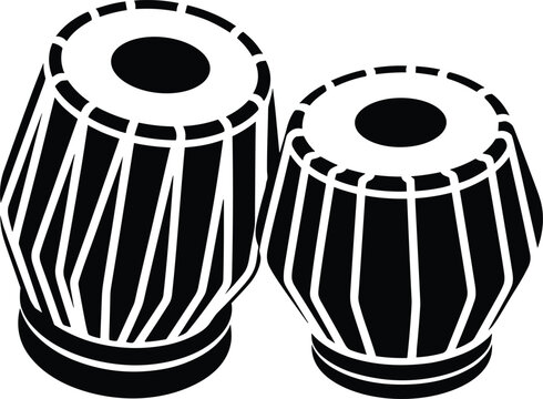 WebIndian tabla drums illustration, black and white vector art, percussion instrument design, cultural music symbol, bayan dayan sketch, traditional rhythm
