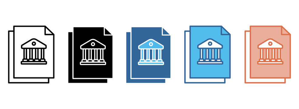 Legal Document Icon Set Multiple Style Collection