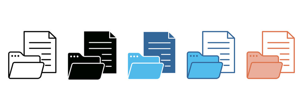 File Archive Icon Set Multiple Style Collection