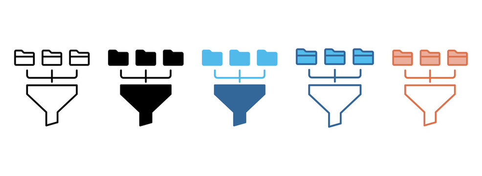 Data Filter Icon Set Multiple Style Collection