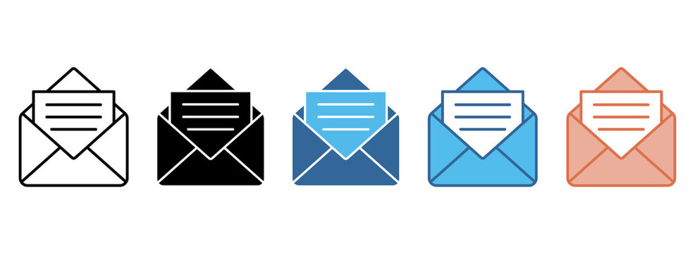 Email Message Icon Set Multiple Style Collection