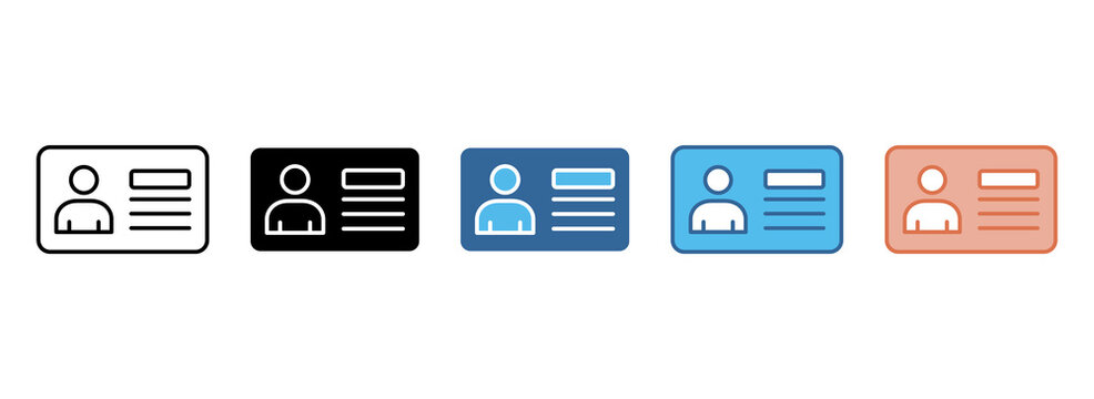 User Card Icon Set Multiple Style Collection