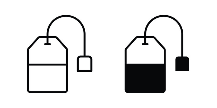 Tea bag icon element for design. Vector symbols