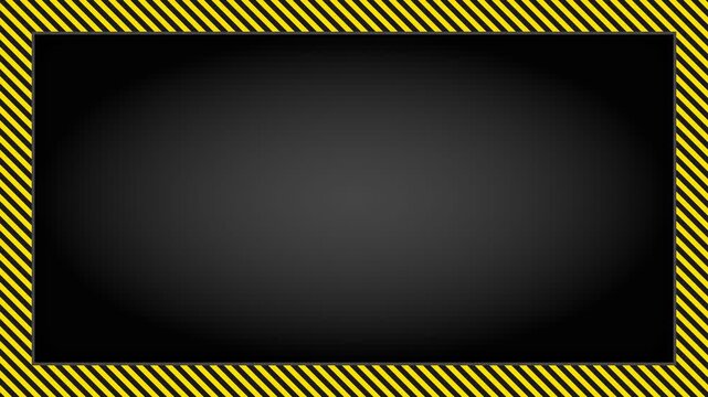 Hazard Tape Border with Dark Gradient Background for Warning and Danger Messages