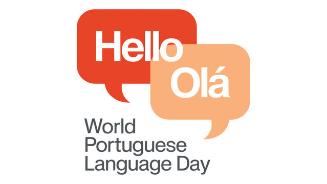  world portuguese language day hello and ola speech bubbles illustration, global communication concept celebrating portuguese language culture education translation and linguistic diversity design