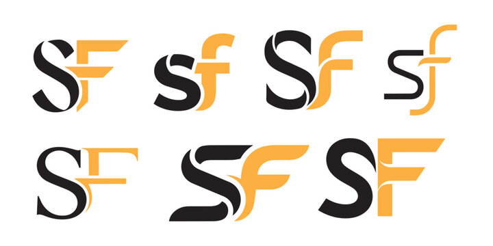 Sf monogram logo variations collection modern lettermark designs monogram lettermark variation collection business branding typography
