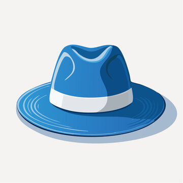 Blue Fedora Hat Illustration