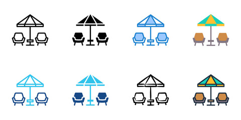 Obraz premium Terrace icons set multiple style collection. Editable stroke 