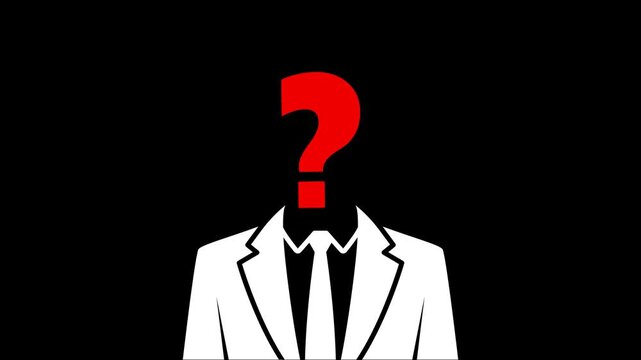 Animation of question mark with transparent background. Alpha channel. People Are Thinking Animation. 4k