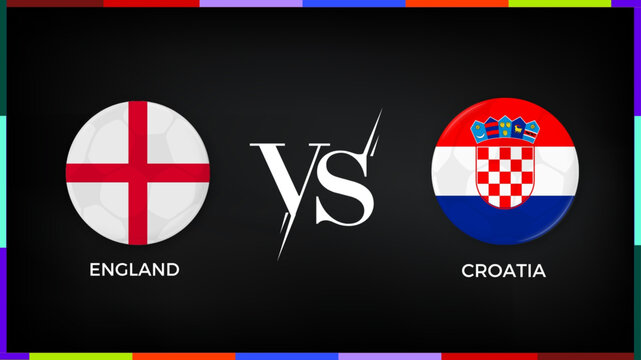 England vs Croatia flag use for FIFA world cup 2026 template banner design. vector illustrator image.