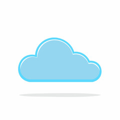 Fototapeta premium Simple Blue Cloud Icon with Shadow