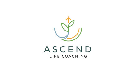 Fototapeta premium Ascend Life Coaching Logo: Growth, Development, and Personal Transformation