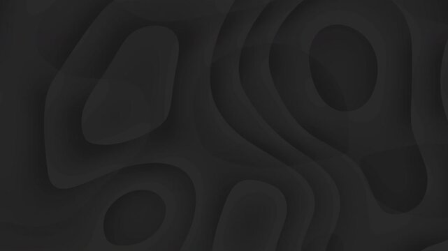 Abstract Animated Black Wavy Topographic Map Lines Background