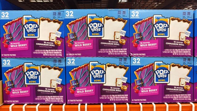 Pop Tarts Bowl toaster pastries multipack boxes for sale at a supermarket shelf display