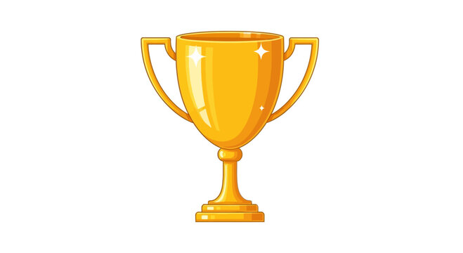 Shiny golden trophy cup symbolizing victory and achievement.