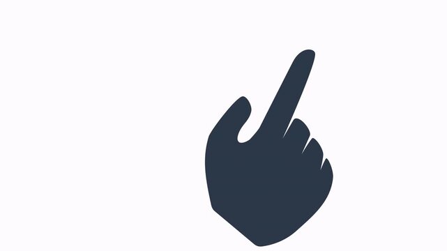 Swipe Up Gesture or swipe left Minimal Flat Animation Icon isolated on black background. Cursor Hand Swiping Up With Curved Line. User Interface Interaction And App Usability. PNG file