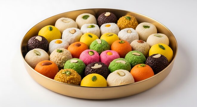 Delicious indian sweets a colorful assortment of traditional food treats