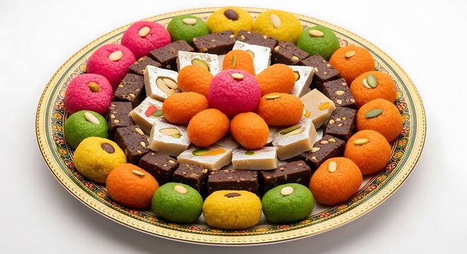 Delicious indian sweets a vibrant assortment of traditional food for celebrations