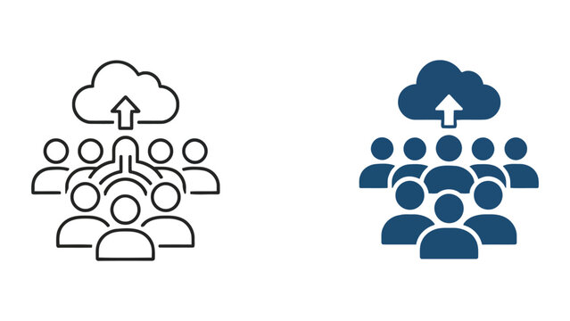 Professional team workflow review and document approval vector icon set with status checkmarks for quality assurance and project management compliance and verification processes