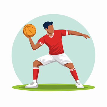 Soccer Player Throwing Ball